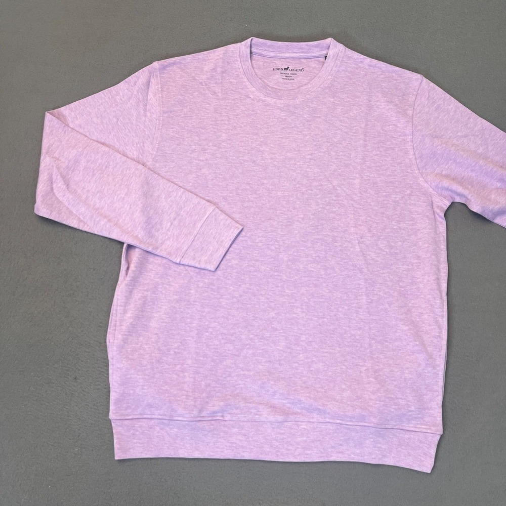 Horn Legend‎ Mens Med Purple Pullover Modal Cotton Luxury Crew Neck Sweater Golf